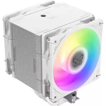 CPU dzesētājs SCYTHE Mugen 6 Dual Fan balta ARGB Edition, divi 120 mm ventilatori, balta apdare
