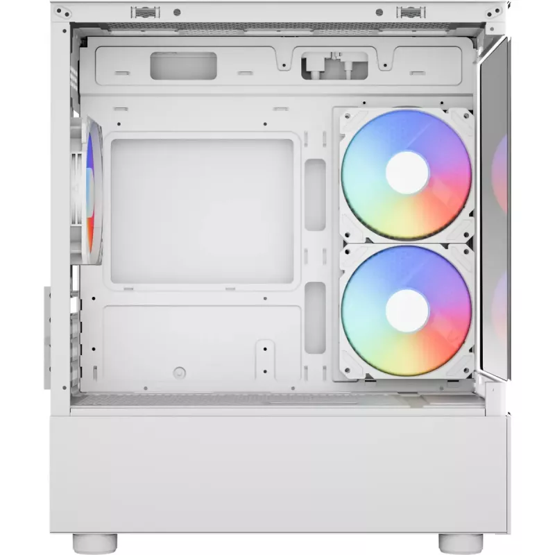 Torņa datora korpuss AEROCOOL Viewport Mini-G-WT-v4 ARGB ar diviem rūdīta stikla paneļiem, balts