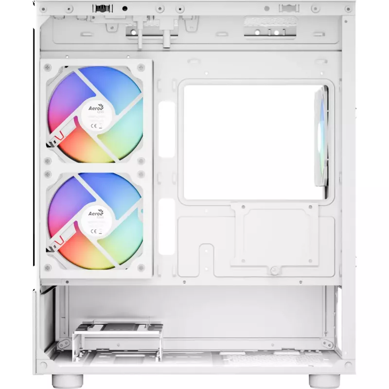 Torņa datora korpuss AEROCOOL Viewport Mini-G-WT-v4 ARGB ar diviem rūdīta stikla paneļiem, balts
