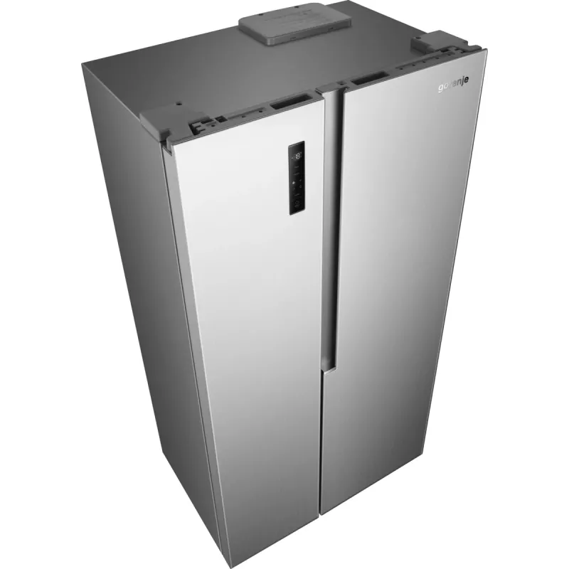 Gorenje Side by side NRS917E41X SI, Brīvi stāvošs, Amerikāņu durvis, Pelēks, 2 durvis, Skārienvadība, LED