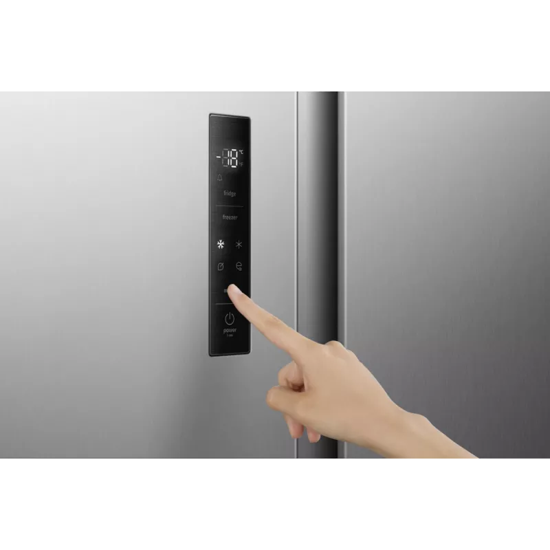 Gorenje Side by side NRS917E41X SI, Brīvi stāvošs, Amerikāņu durvis, Pelēks, 2 durvis, Skārienvadība, LED