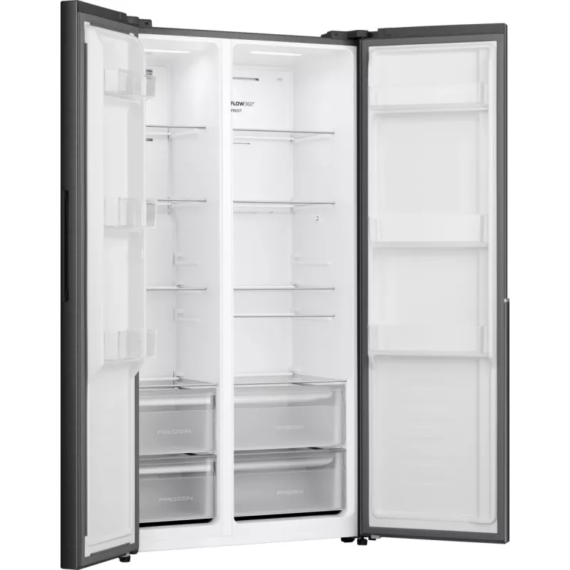 Gorenje HZF55082 NRS917E41BX G400, brīvi stāvošs, American door, melns, 2 durvis, skārienjūtīgs, LED