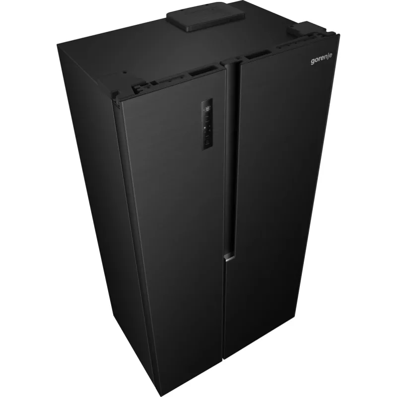 Gorenje HZF55082 NRS917E41BX G400, brīvi stāvošs, American door, melns, 2 durvis, skārienjūtīgs, LED