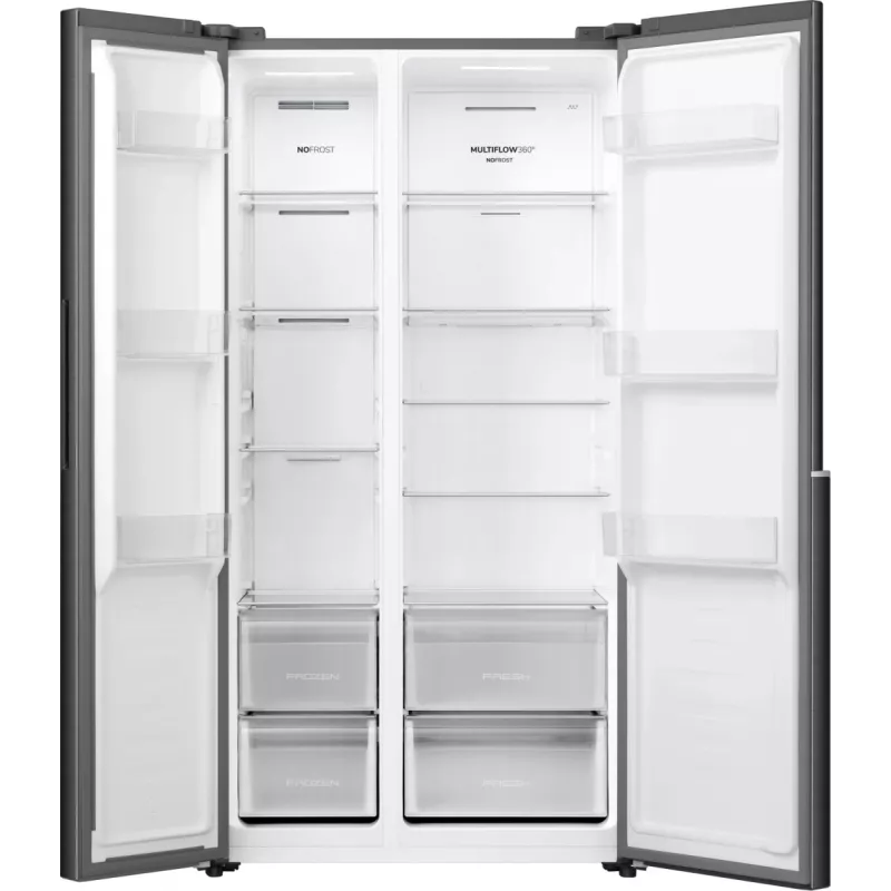 Gorenje HZF55082 NRS917E41BX G400, brīvi stāvošs, American door, melns, 2 durvis, skārienjūtīgs, LED