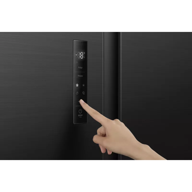 Gorenje HZF55082 NRS917E41BX G400, brīvi stāvošs, American door, melns, 2 durvis, skārienjūtīgs, LED