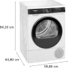 Siemens iQ500 WQ33G2D41 veļas žāvētājs Brīvstāvošs Ielādēšana no priekšas 9 kg Balts