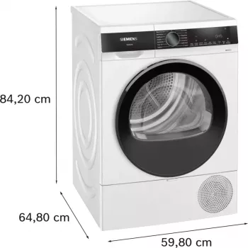 Siemens iQ500 WQ33G2D41 veļas žāvētājs Brīvstāvošs Ielādēšana no priekšas 9 kg Balts