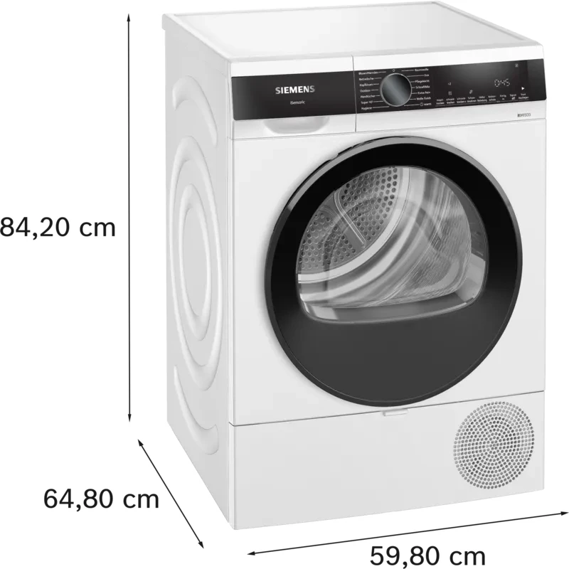 Siemens iQ500 WQ33G2D41 veļas žāvētājs Brīvstāvošs Ielādēšana no priekšas 9 kg Balts