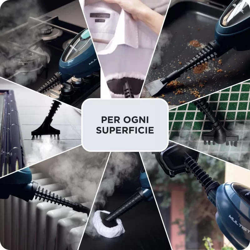 Ariete 4164 Steam mop 10 in 1, tvaika mops, iznīcina 99,9% mikrobus un baktērijas, piederumu komplekts, neierobežots darbības laiks, 1500 vatu