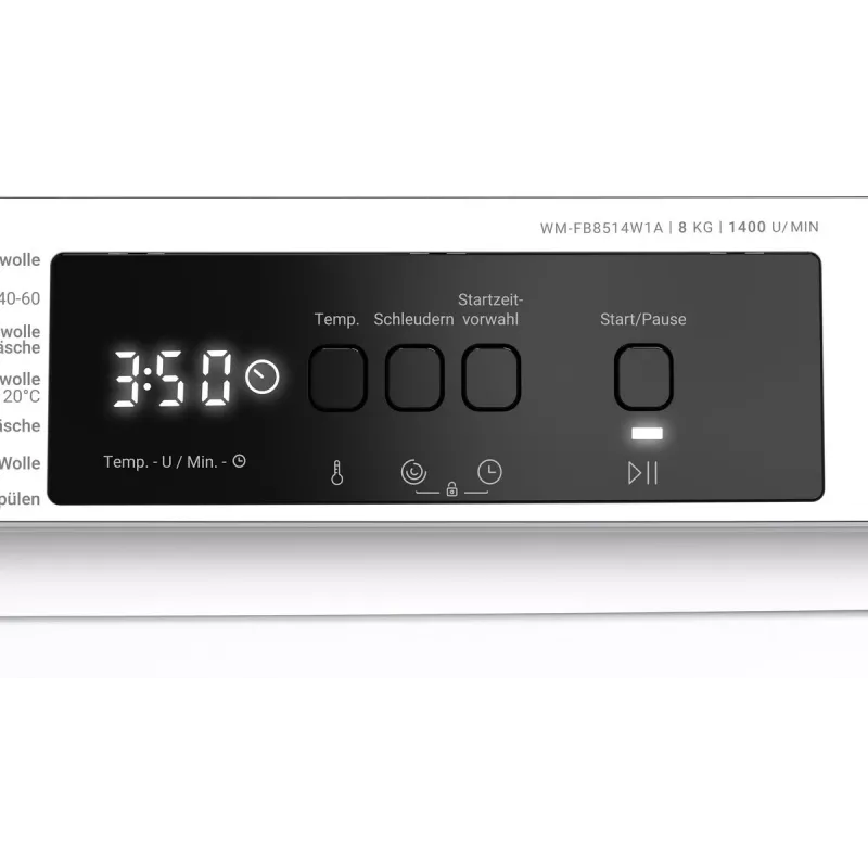 Daewoo WM-FB8514W1A-DE veļas mazgājamā mašīna Priekšpuses ielāde 8 kg 1400 RPM Balta