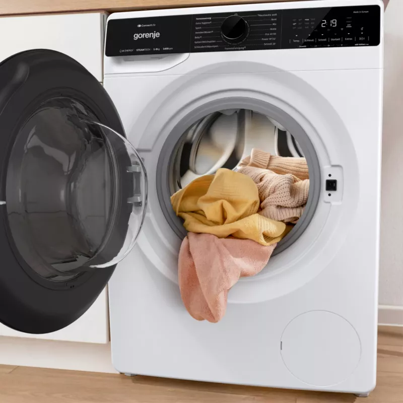 Gorenje WPNA84A2TS veļas mazgājamā mašīna ar priekšējo ielādi 8 kg 1400 apgr./min Melna, Balta