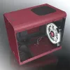 RAIJINTEK METIS PLUS Mini Tower PC korpuss sarkans — Mini-ITX, 1x 3,5 inch nodalījums, 4x 2,5 inch nodalījumi, 120 mm ventilatori