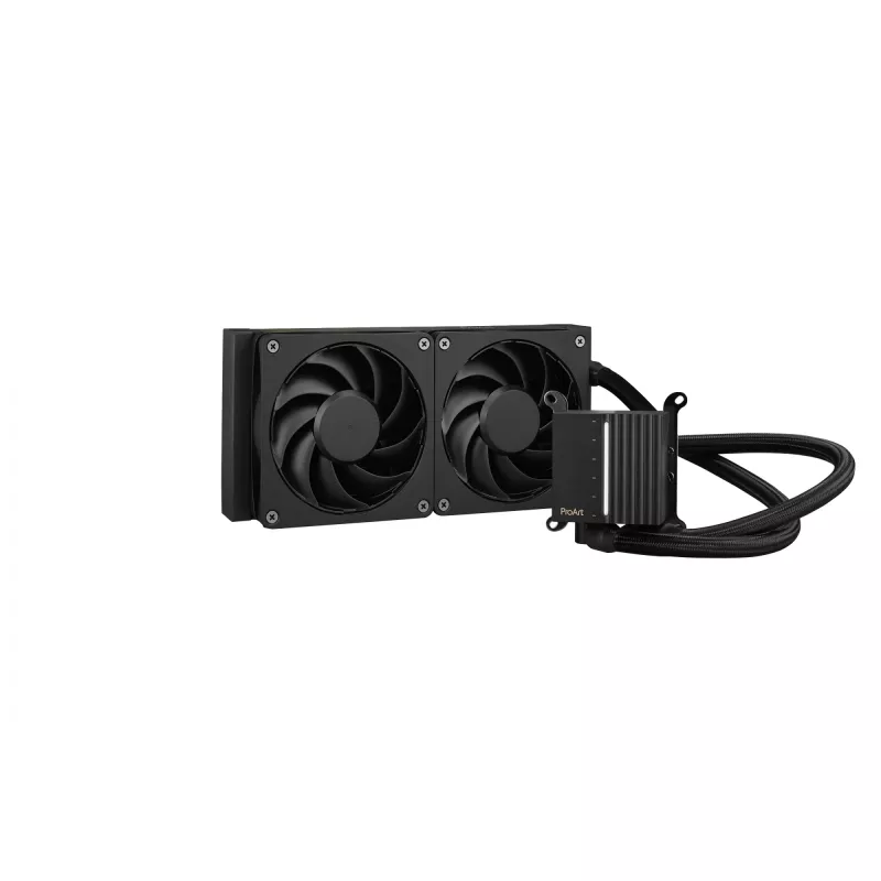 Universāls šķidruma dzesētājs ASUS ProArt LC 240, 120 mm ventilatori, melns, atbalsta LGA1700/AM5/AM4/115x/1200