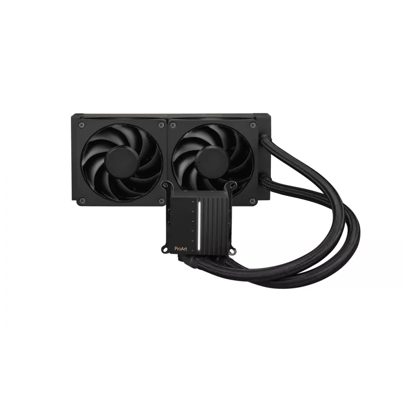 Universāls šķidruma dzesētājs ASUS ProArt LC 240, 120 mm ventilatori, melns, atbalsta LGA1700/AM5/AM4/115x/1200