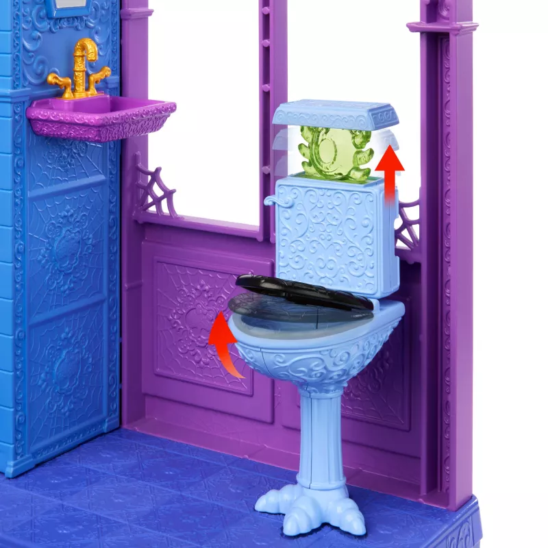 Monster High Boo-tique Hotel leļļu namiņš ar spocīgiem pārsteigumiem katrā istabā un 13+ aksesuāriem