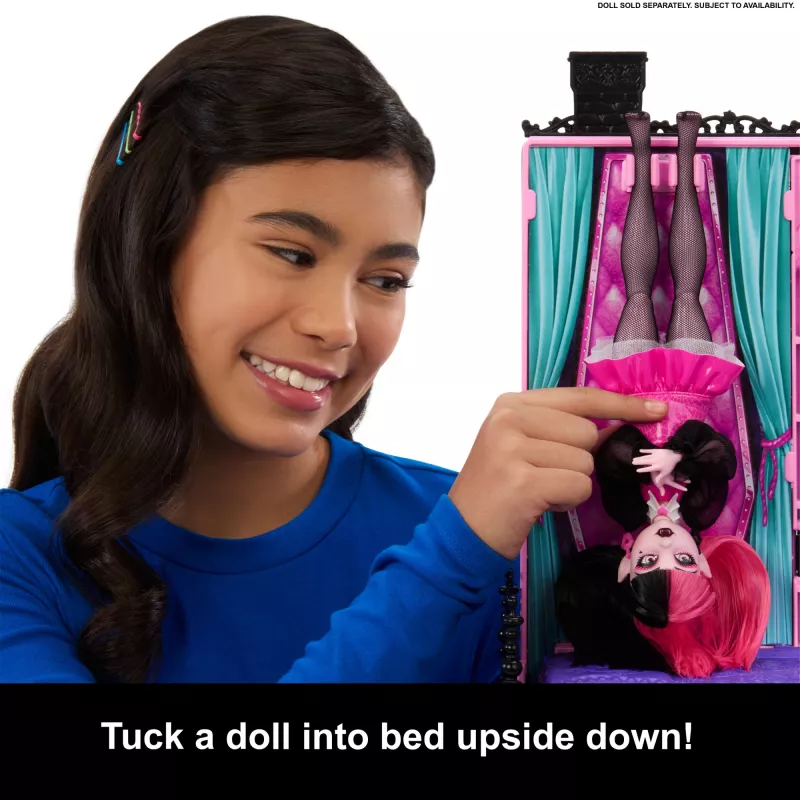 Monster High Boo-tique Hotel leļļu namiņš ar spocīgiem pārsteigumiem katrā istabā un 13+ aksesuāriem