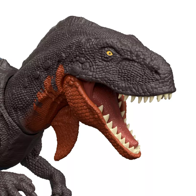 Jurassic World Rebirth Wild Roar Abelisaurus rotaļu dinozaurs, ar astes vadāmu uzbrukuma kodiens un skaņa