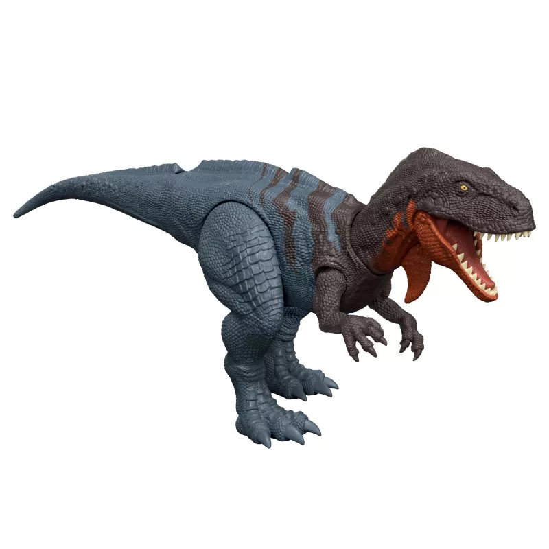 Jurassic World Rebirth Wild Roar Abelisaurus rotaļu dinozaurs, ar astes vadāmu uzbrukuma kodiens un skaņa