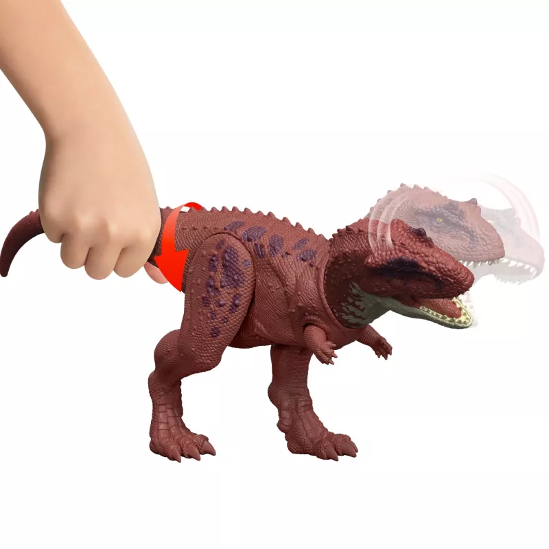 Jurassic World Rebirth Wild Roar Aucasaurus Dinozauru Rotaļlieta, Ar Asti Vadāms Uzbrukuma Kodums un Skaņa