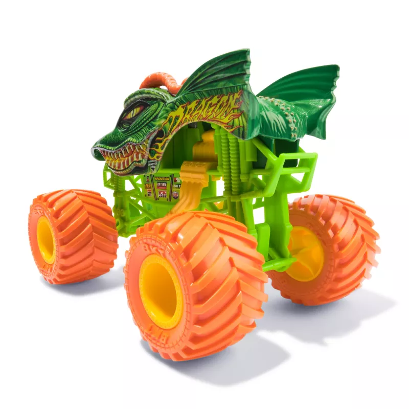 Monster Jam, oficiālais Dragon monstrkravas automobilis, kolekcionējams metāla modelis, mērogā 1:24, rotaļlietas zēniem un meitenēm no 3 gadu vecuma