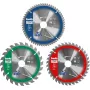 Apaļzāģa asmeņu komplekts Einhell-KWB 584795, Ø165 mm, urbums 20 mm, 3 gab. skaidu plātnēm, cietkokam, saplāksnim, plastmasai, mīkstkokam