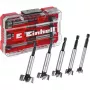 Forstner urbju komplekts Einhell-KWB 5 gab., sarkana/caurspīdīga, 1/4 collas kāts, M-CASE (MPN 706003)
