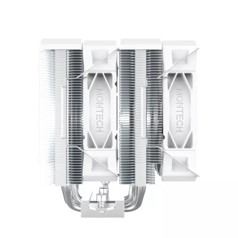 CPU dzesētājs Montech NX600 (balts) ar 120 mm ventilatoru, savietojams gaisa dzesētājs galddatoru procesoriem