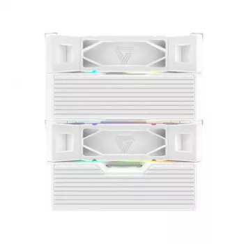 Gaisa CPU dzesētājs Montech NX600 ARGB 120 mm ventilators, Balts, 800–2000 RPM, hidrodinamiskais gultnis, atbalsta AM4/AM5/LGA115x/1200/1700
