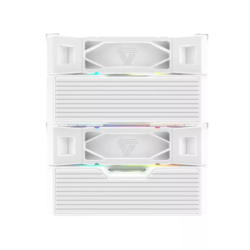 Gaisa CPU dzesētājs Montech NX600 ARGB 120 mm ventilators, Balts, 800–2000 RPM, hidrodinamiskais gultnis, atbalsta AM4/AM5/LGA115x/1200/1700