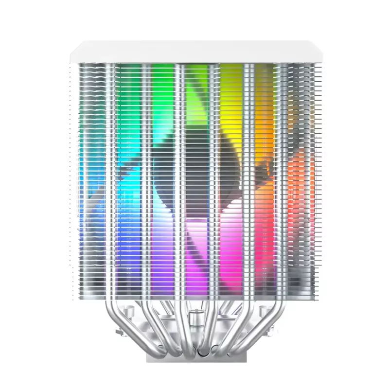 Gaisa CPU dzesētājs Montech NX600 ARGB 120 mm ventilators, Balts, 800–2000 RPM, hidrodinamiskais gultnis, atbalsta AM4/AM5/LGA115x/1200/1700