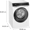 Siemens iQ700 WN54C2A40 veļas mazgājamā mašīna ar žāvētāju Brīvi stāvoša Ielādēšana no priekšas Balta