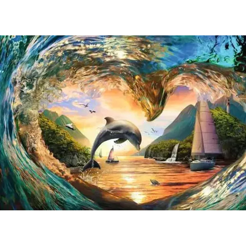 Puzle Ravensburger Sunset Splash, 1000 gab., ainava, 700 mm platums