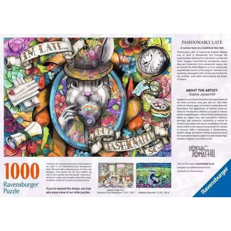 Puzle Ravensburger Fashionably Late — 1000 gabali, Ainava, 700 × ? mm