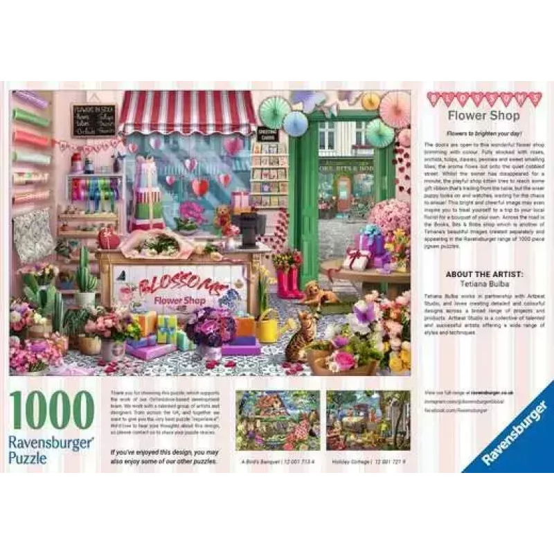 Jigsaw Puzzle Ravensburger Blossoms Flower Shop 1000 pieces, 700 mm width