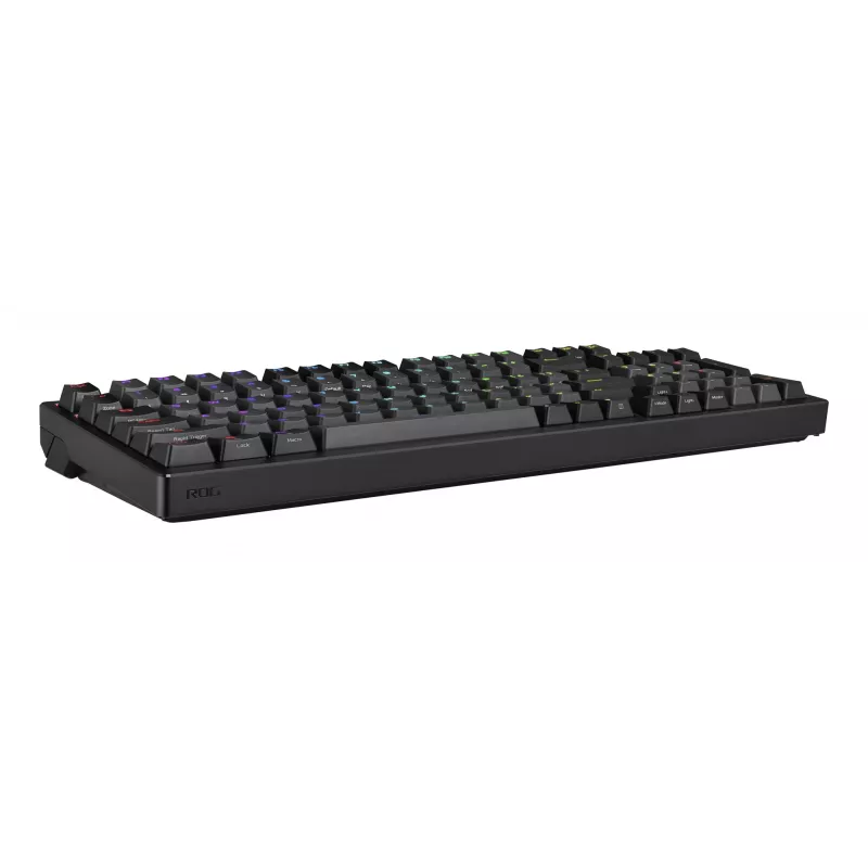 Mehāniskā spēļu tastatūra ASUS ROG Azoth 96 HE — 96% QWERTZ, USB + RF bezvadu + Bluetooth, magnētiski-mehāniskie slēdži, RGB, melna