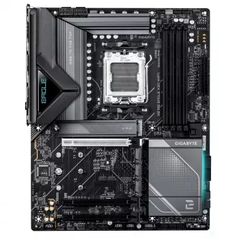 GIGABYTE X870E EAGLE X3D WIFI7 mātesplate - atbalsta AMD Ryzen 9000 procesorus, 14+2+2 fāžu digitālo VRM, līdz 9000Hz DDR5 (OC), 1xPCIe 5.0 + 3xPCIe 4.0, Wi-Fi 7, 5GbE LAN, USB 4