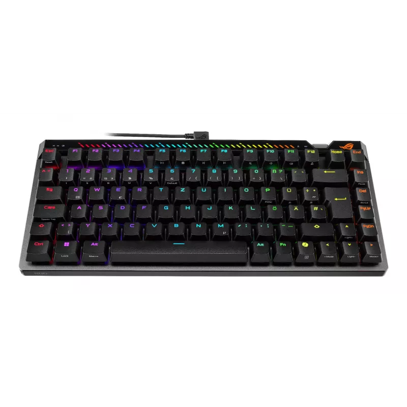Mehāniskā spēļu tastatūra ASUS ROG Falchion Ace 75% — USB, magnētiski mehāniskie slēdži, RGB, melna