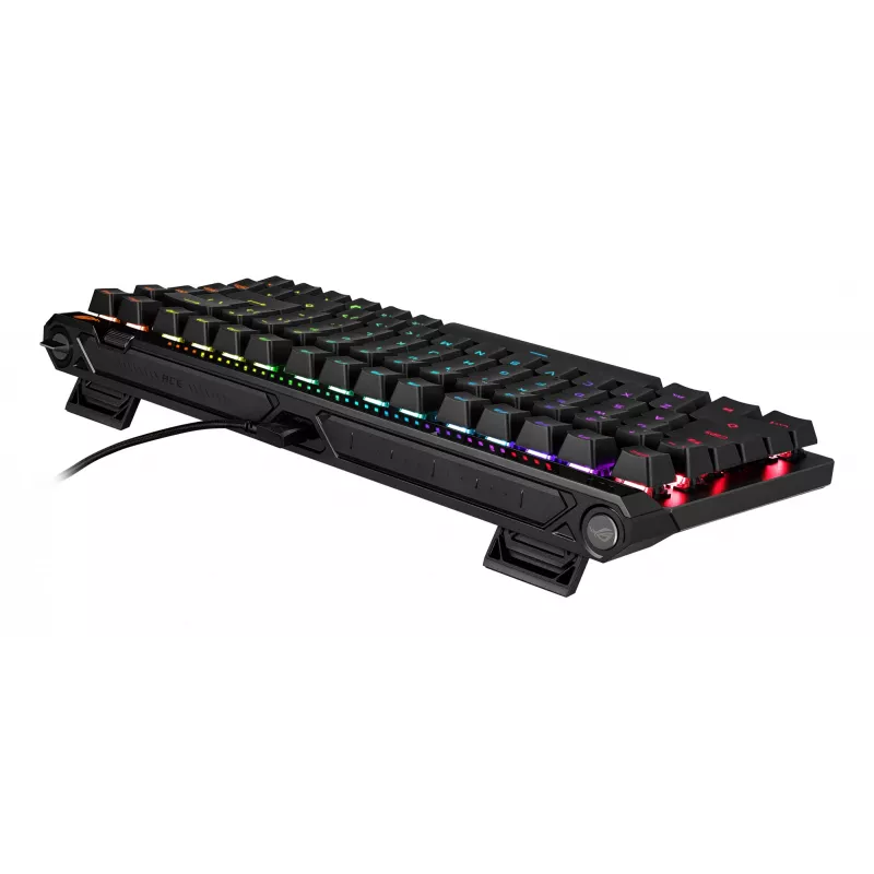 Mehāniskā spēļu tastatūra ASUS ROG Falchion Ace 75% — USB, magnētiski mehāniskie slēdži, RGB, melna