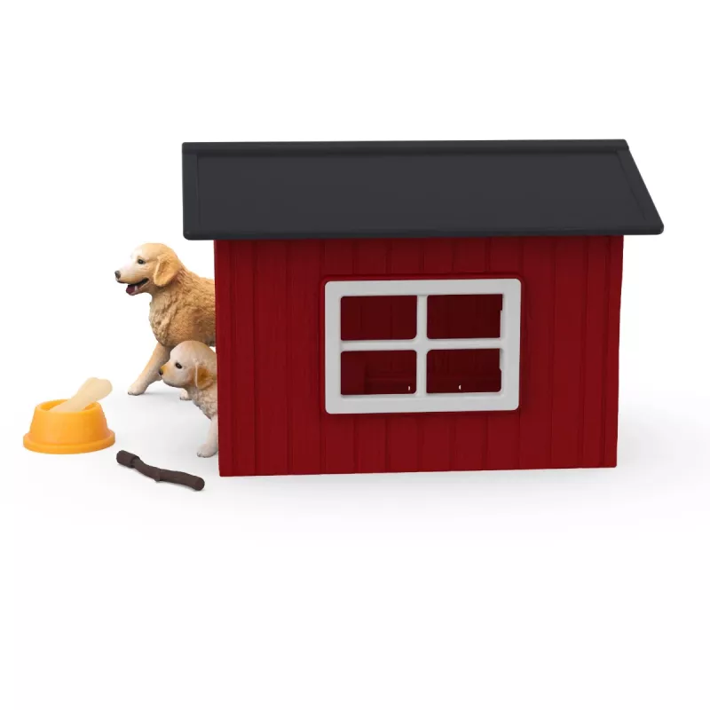 Animal Schleich FARM WORLD Suņu būda ar zelta retrīveru