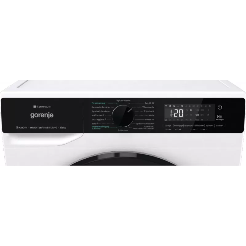 Gorenje WD2PA854ADW/DE veļas žāvētājs ar žāvēšanu brīvstāvošs ar priekšējo ielādi balts