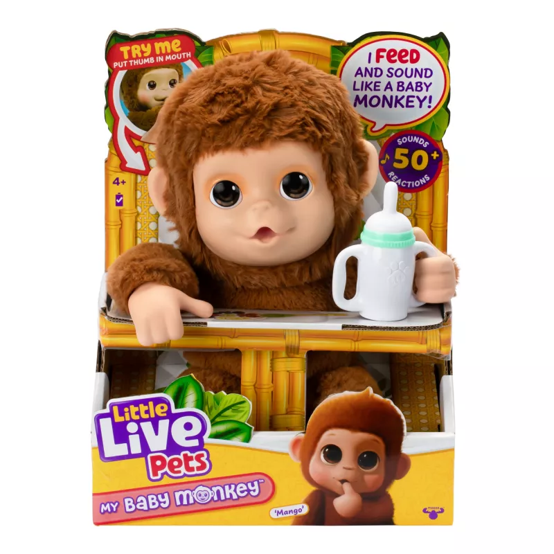 Moose Toys My Baby Monkey Mango, zēnam/meitenei, 4 gadi, gaismas efekti, skaņa