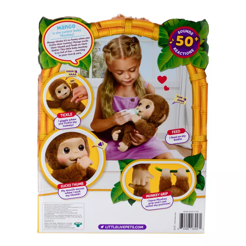 Moose Toys My Baby Monkey Mango, zēnam/meitenei, 4 gadi, gaismas efekti, skaņa