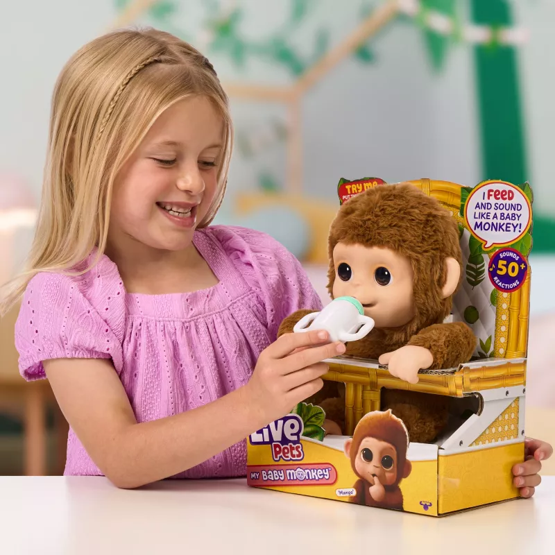 Moose Toys My Baby Monkey Mango, zēnam/meitenei, 4 gadi, gaismas efekti, skaņa