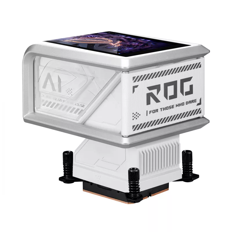 Viss-vienā šķidruma dzesētājs ASUS ROG RYUO IV 360 ARGB WHT — 360 mm radiators, 120 mm ventilatori, balts