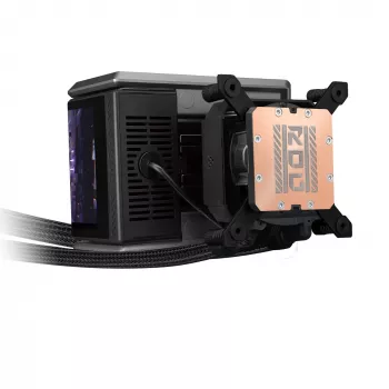 Universāls šķidruma dzesētājs ASUS ROG RYUO IV 360 ARGB — 360 mm radiators, 120 mm ventilatori, melns