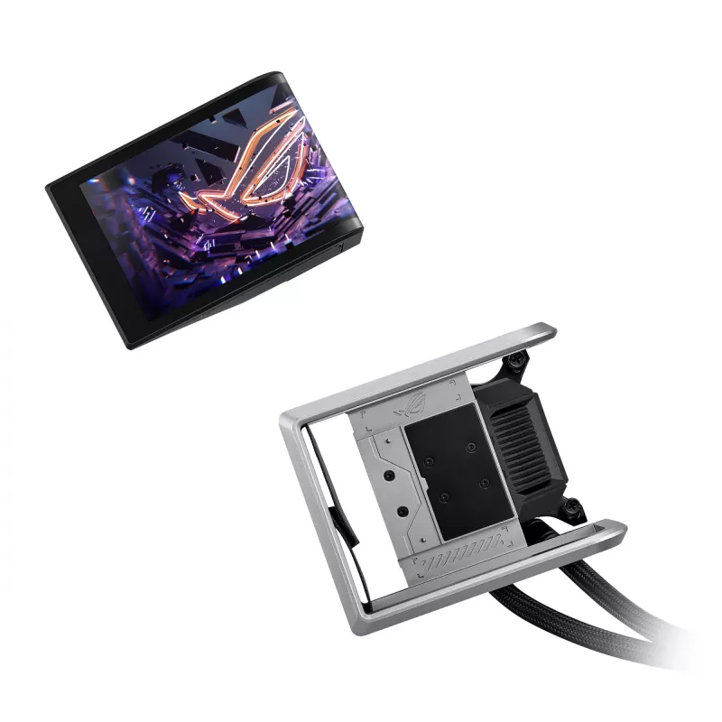 Universāls šķidruma dzesētājs ASUS ROG RYUO IV 360 ARGB — 360 mm radiators, 120 mm ventilatori, melns