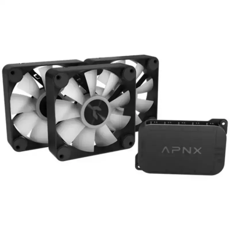 APNX 120 mm Case Fans 3-Pack (Melns) — APNX FP1-120, 3 ventilatori