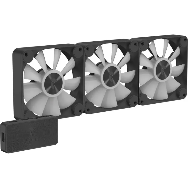 APNX 120 mm Case Fans 3-Pack (Melns) — APNX FP1-120, 3 ventilatori