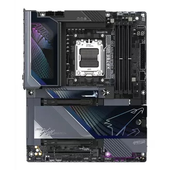 GIGABYTE X870E AORUS MASTER X3D mātesplate - Atbalsta AMD Ryzen 9000 CPU, 18+2+2 fāžu digitālais VRM, līdz 9000Hz DDR5 (OC), 2xPCIe 5.0 + 3xPCIe 4.0, Wi-Fi 7, 10GbE LAN, USB 4