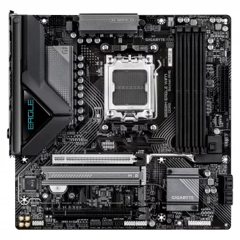 Mātesplate GIGABYTE B850M EAGLE WIFI7 — Micro ATX, Ligzda AM5, AMD B850, DDR5 līdz 8200MHz (O.C.), 4 DIMM, PCIe 5.0, Wi‑Fi 7, 2.5 GbE